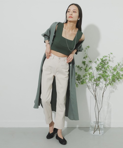 SENSE OF PLACE by URBAN RESEARCH（センスオブプレイスバイアーバンリサーチ）の「レイヤードニットビスチェ（ニット/セーター・レディース・ブラック/グリーン/アイボリー・ONE）」の21枚目の写真