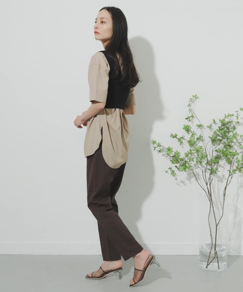 SENSE OF PLACE by URBAN RESEARCH（センスオブプレイスバイアーバンリサーチ）の「レイヤードニットビスチェ（ニット/セーター・レディース・ブラック/グリーン/アイボリー・ONE）」の12枚目の写真