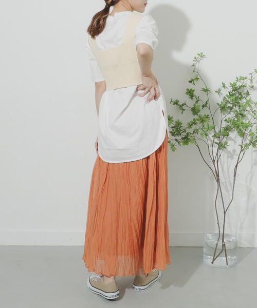 SENSE OF PLACE by URBAN RESEARCH（センスオブプレイスバイアーバンリサーチ）の「レイヤードニットビスチェ（ニット/セーター・レディース・ブラック/グリーン/アイボリー・ONE）」の13枚目の写真