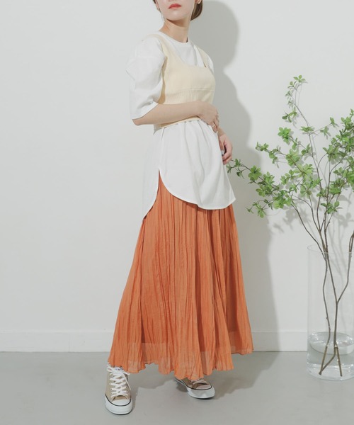 SENSE OF PLACE by URBAN RESEARCH（センスオブプレイスバイアーバンリサーチ）の「レイヤードニットビスチェ（ニット/セーター・レディース・ブラック/グリーン/アイボリー・ONE）」の8枚目の写真