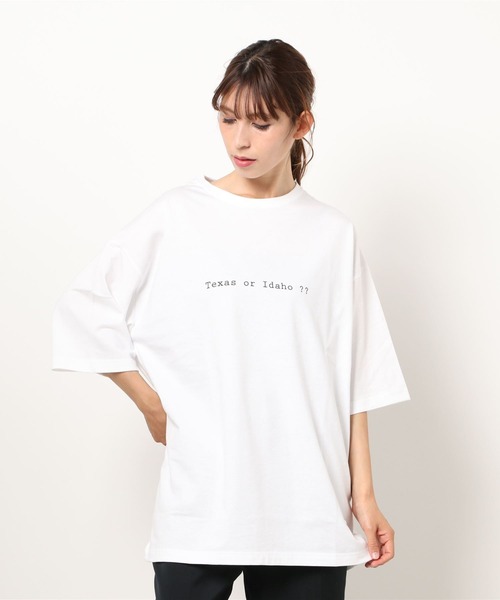 HWG_5（エイチダブルゴー）の「HWG_5オリジナルビッグシルエットプリントTシャツ - BURGER -（Tシャツ/カットソー・レディース・ホワイト/ブラック/ホワイト系その他/ブラック系その他・FREE）」の2枚目の写真