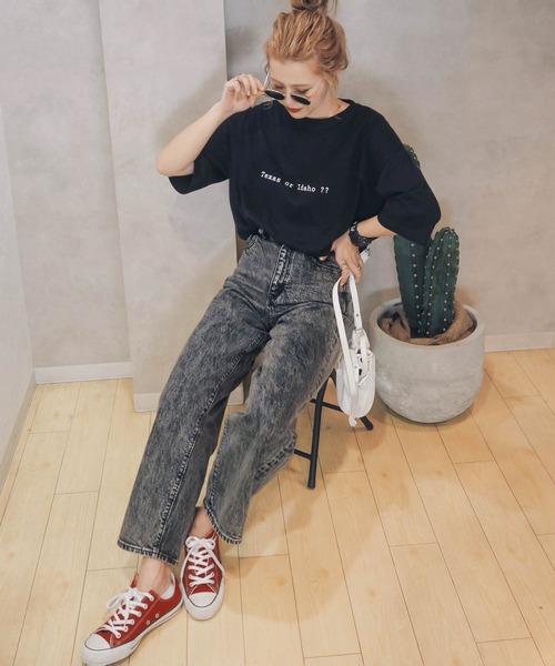 HWG_5（エイチダブルゴー）の「HWG_5オリジナルビッグシルエットプリントTシャツ - BURGER -（Tシャツ/カットソー・レディース・ホワイト/ブラック/ホワイト系その他/ブラック系その他・FREE）」の7枚目の写真