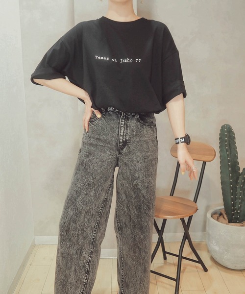 HWG_5（エイチダブルゴー）の「HWG_5オリジナルビッグシルエットプリントTシャツ - BURGER -（Tシャツ/カットソー・レディース・ホワイト/ブラック/ホワイト系その他/ブラック系その他・FREE）」の5枚目の写真