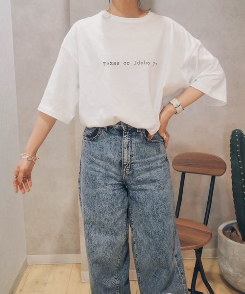 HWG_5（エイチダブルゴー）の「HWG_5オリジナルビッグシルエットプリントTシャツ - BURGER -（Tシャツ/カットソー・レディース・ホワイト/ブラック/ホワイト系その他/ブラック系その他・FREE）」の8枚目の写真