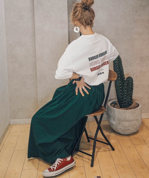 HWG_5（エイチダブルゴー）の「HWG_5オリジナルビッグシルエットプリントTシャツ - BURGER -（Tシャツ/カットソー・レディース・ホワイト/ブラック/ホワイト系その他/ブラック系その他・FREE）」の10枚目の写真