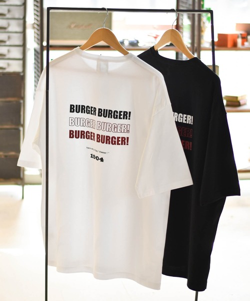 HWG_5（エイチダブルゴー）の「HWG_5オリジナルビッグシルエットプリントTシャツ - BURGER -（Tシャツ/カットソー・レディース・ホワイト/ブラック/ホワイト系その他/ブラック系その他・FREE）」の15枚目の写真