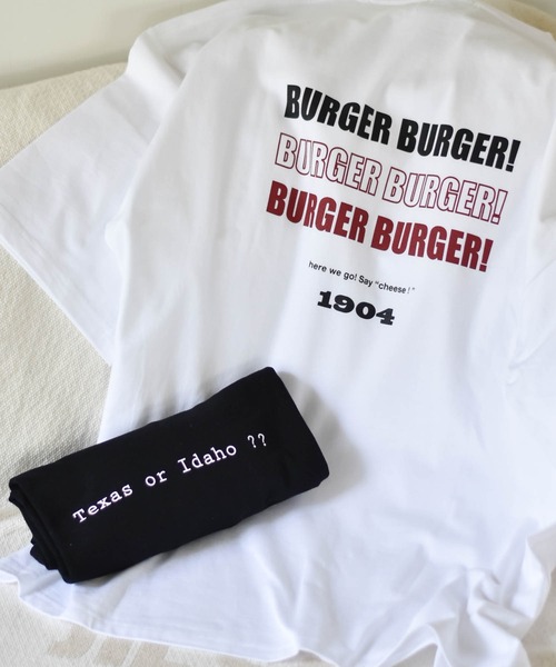 HWG_5（エイチダブルゴー）の「HWG_5オリジナルビッグシルエットプリントTシャツ - BURGER -（Tシャツ/カットソー・レディース・ホワイト/ブラック/ホワイト系その他/ブラック系その他・FREE）」の17枚目の写真