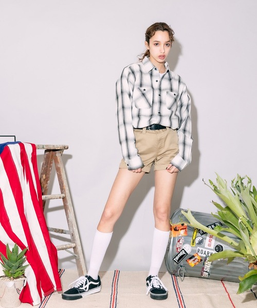 FIVE BROTHER（ファイブブラザー）の「FIVE BROTHERS/ファイブブラザーズ チェックシャツ 長袖シャツ/シャツ コットン ビッグシルエット（シャツ/ブラウス・メンズ・ホワイト/ブラウン/グレー/ブルー・L/XL/M）」の13枚目の写真