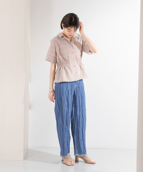 KBF（ケイビーエフ）の「クリンクルデニムパンツ（デニムパンツ・レディース・ブルー/ワンウォッシュ・ONE）」の4枚目の写真