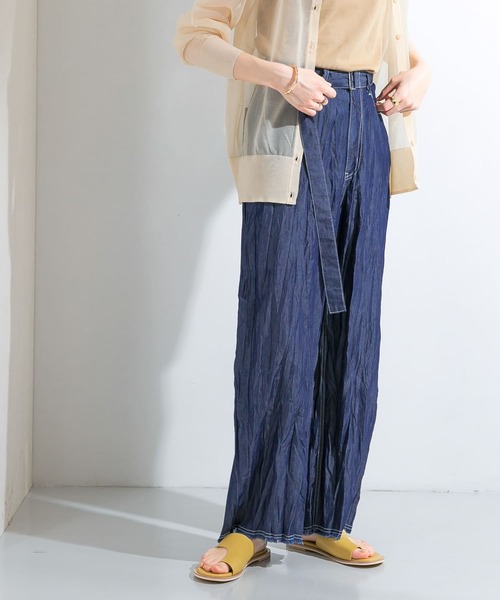 KBF（ケイビーエフ）の「クリンクルデニムパンツ（デニムパンツ・レディース・ブルー/ワンウォッシュ・ONE）」の5枚目の写真