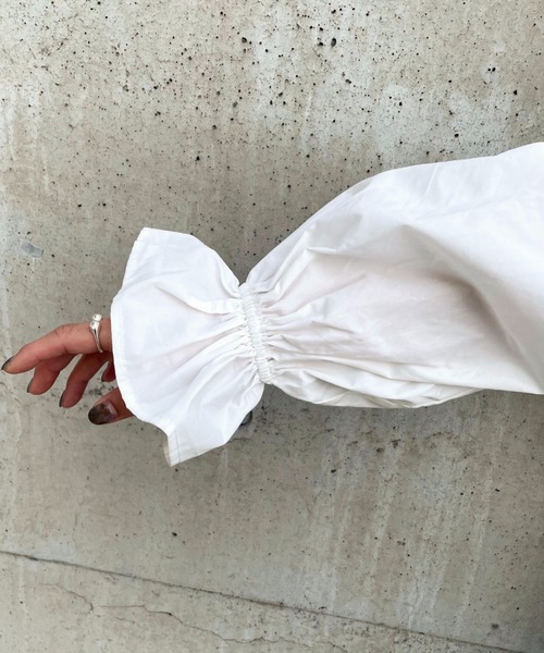 moment+（モーメントプラス）の「刺繍レース付け襟スタンドカラーブラウス（シャツ/ブラウス・レディース・ブラック/ホワイト系その他/オフホワイト/ブラック系その他・L/M）」の16枚目の写真