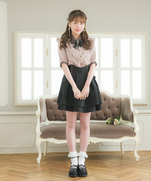 ROJITA(ロジータ)の「ブローチ付き衿レースブラウス(シャツ/ブラウス・レディース・ブラック/ホワイト/ピンク・FREE)」の4枚目の写真