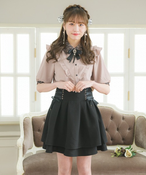 ROJITA(ロジータ)の「ブローチ付き衿レースブラウス(シャツ/ブラウス・レディース・ブラック/ホワイト/ピンク・FREE)」の11枚目の写真