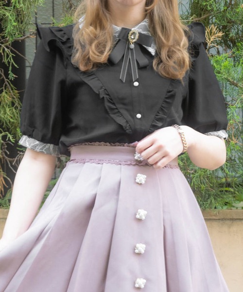 ROJITA(ロジータ)の「ブローチ付き衿レースブラウス(シャツ/ブラウス・レディース・ブラック/ホワイト/ピンク・FREE)」の21枚目の写真