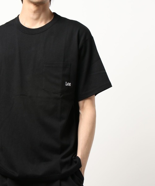 Lee（リー）の「【Lee】はみ出しロゴ刺繍Ｔシャツ（Tシャツ/カットソー・メンズ・グリーン/ピンク/イエロー/ホワイト/ブルー/ブラック・XL/L/M）」の3枚目の写真