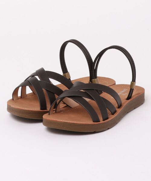 Samansa Mos2 blue（サマンサモスモスブルー）の「クロスベルト2WAYサンダル（サンダル・レディース・ベージュ/ダークブラウン/キナリ・MEDIUM/LARGE）」の3枚目の写真