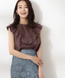 N.（N. Natural Beauty Basic） | ◆Ｖラッフルノースリーブブラウス(シャツ/ブラウス)