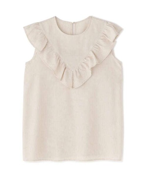 N.（N. Natural Beauty Basic）（エヌエヌナチュラルビューティーベーシック）の「◆Ｖラッフルノースリーブブラウス（シャツ/ブラウス・レディース・モカ/ベージュ/ライトグリーン・MEDIUM）」の18枚目の写真