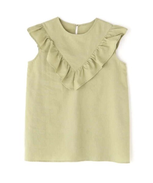 N.（N. Natural Beauty Basic）（エヌエヌナチュラルビューティーベーシック）の「◆Ｖラッフルノースリーブブラウス（シャツ/ブラウス・レディース・モカ/ベージュ/ライトグリーン・MEDIUM）」の20枚目の写真