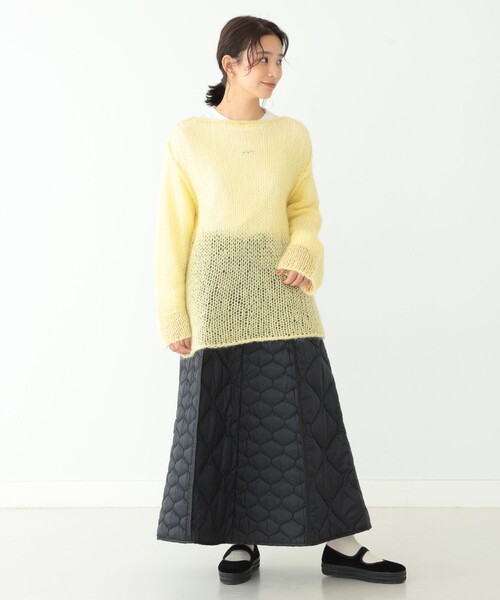 BEAMS BOY（ビームスボーイ）の「BEAMS BOY / ハンド モヘヤ プルオーバー（ニット/セーター・レディース・クリーム/ラベンダー・ONE SIZE）」の4枚目の写真