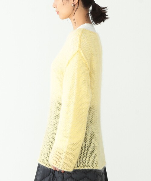 BEAMS BOY（ビームスボーイ）の「BEAMS BOY / ハンド モヘヤ プルオーバー（ニット/セーター・レディース・クリーム/ラベンダー・ONE SIZE）」の5枚目の写真