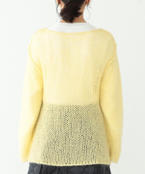 BEAMS BOY（ビームスボーイ）の「BEAMS BOY / ハンド モヘヤ プルオーバー（ニット/セーター・レディース・クリーム/ラベンダー・ONE SIZE）」の6枚目の写真