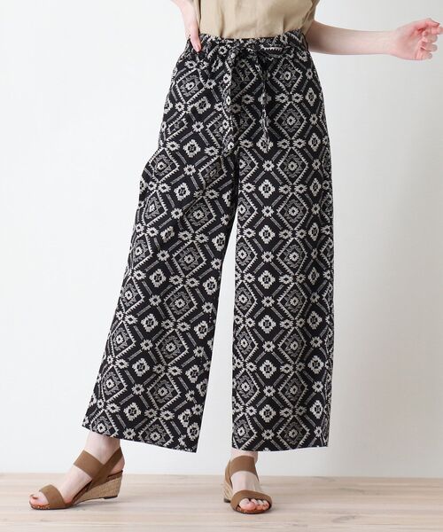 DRESKIP（ドレスキップ）の「◆Z of zampa Organic チマヨ柄イージーパンツ（その他パンツ・レディース・ベージュ系その他3/ブラック系/ネイビー系・02）」の2枚目の写真