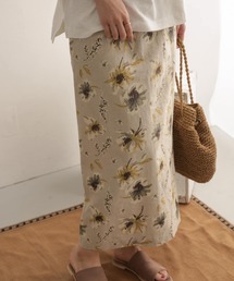 URBAN RESEARCH DOORS | コットンリネンフラワープリントスカート(スカート)