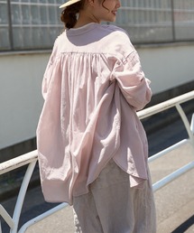 PUAL CE CIN | 強撚コットンノーカラーブラウス(シャツ/ブラウス)