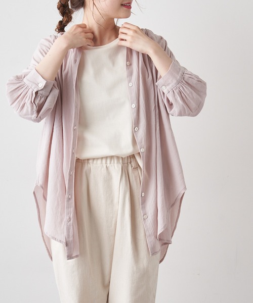 PUAL CE CIN（ピュアルセシン）の「強撚コットンノーカラー