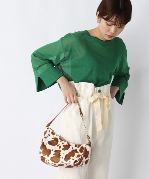 JEANASIS(ジーナシス)の「ムーンバケットバッグ/957493(ショルダーバッグ・レディース・オフホワイト/ブラウン系その他/ブラック・FREE)」の1枚目の写真