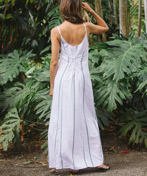 BAYFLOW（ベイフロー）の「MIEコラボ/キャミワンピース（レンチング(TM)エコヴェロ(TM)繊維使用）（ワンピース・レディース・ホワイト/グリーン・SMALL/MEDIUM）」の4枚目の写真