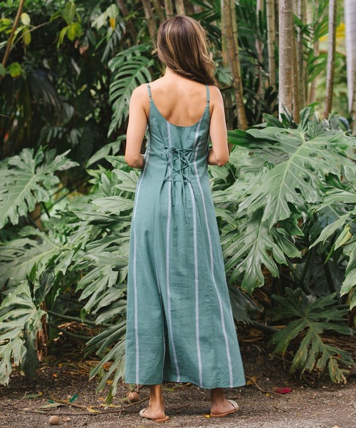 BAYFLOW（ベイフロー）の「MIEコラボ/キャミワンピース（レンチング(TM)エコヴェロ(TM)繊維使用）（ワンピース・レディース・ホワイト/グリーン・SMALL/MEDIUM）」の6枚目の写真