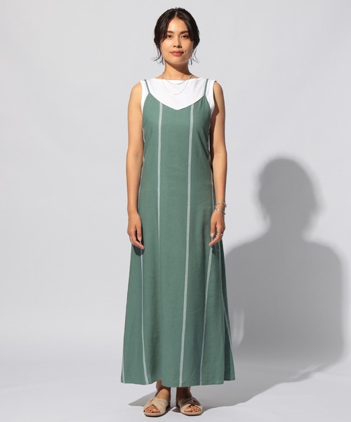 BAYFLOW（ベイフロー）の「MIEコラボ/キャミワンピース（レンチング(TM)エコヴェロ(TM)繊維使用）（ワンピース・レディース・ホワイト/グリーン・SMALL/MEDIUM）」の12枚目の写真