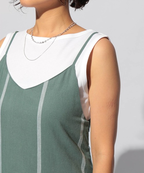 BAYFLOW（ベイフロー）の「MIEコラボ/キャミワンピース（レンチング(TM)エコヴェロ(TM)繊維使用）（ワンピース・レディース・ホワイト/グリーン・SMALL/MEDIUM）」の16枚目の写真