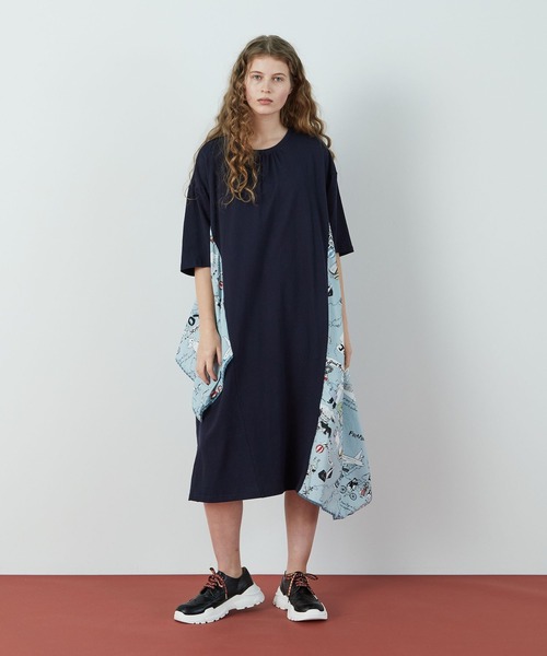 FRAPBOIS（フラボア）の「ヴォヤージュ カットワンピース（ワンピース・レディース・カーキ/ネイビー・0/1）」の2枚目の写真