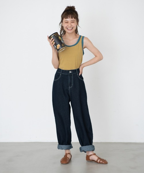 MERLOT（メルロー）の「おはな・ボーダー柄リンガータンクトップ（タンクトップ・レディース・ブルー/レッド/イエロー/パープル・FREE）」の8枚目の写真