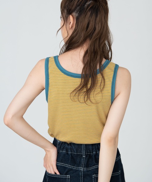 MERLOT（メルロー）の「おはな・ボーダー柄リンガータンクトップ（タンクトップ・レディース・ブルー/レッド/イエロー/パープル・FREE）」の7枚目の写真