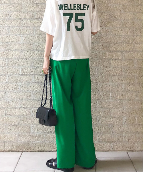 ISOOK（アイスー）の「Color wide pants / カラーワイドパンツ（nana select）（その他パンツ・レディース・レッド/グリーン・FREE）」の5枚目の写真