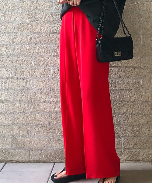 ISOOK（アイスー）の「Color wide pants / カラーワイドパンツ（nana select）（その他パンツ・レディース・レッド/グリーン・FREE）」の7枚目の写真