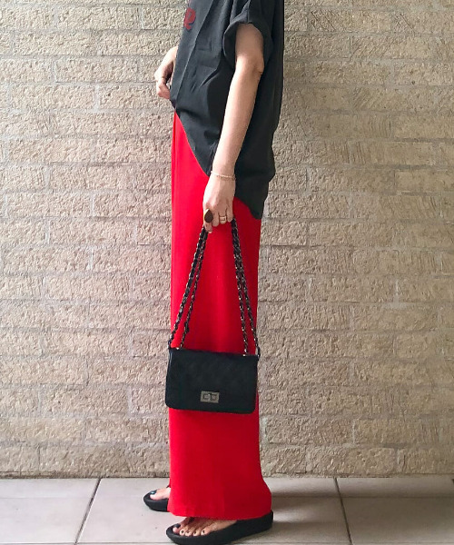 ISOOK（アイスー）の「Color wide pants / カラーワイドパンツ（nana select）（その他パンツ・レディース・レッド/グリーン・FREE）」の9枚目の写真