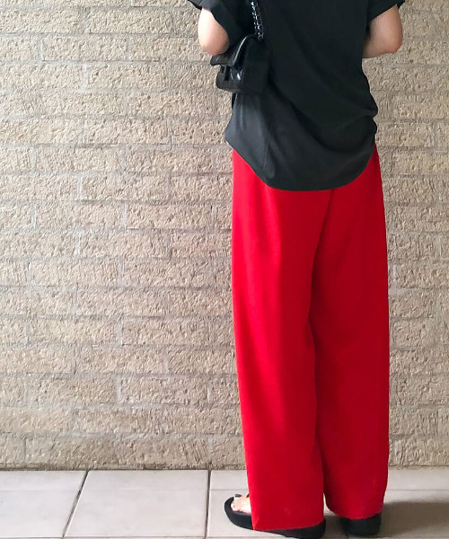 ISOOK（アイスー）の「Color wide pants / カラーワイドパンツ（nana select）（その他パンツ・レディース・レッド/グリーン・FREE）」の13枚目の写真