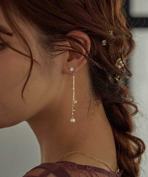 Dorry Doll（ドリードール）の「フラワーパールピアス（ピアス（両耳用）・レディース・アイボリー・FREE）」の3枚目の写真