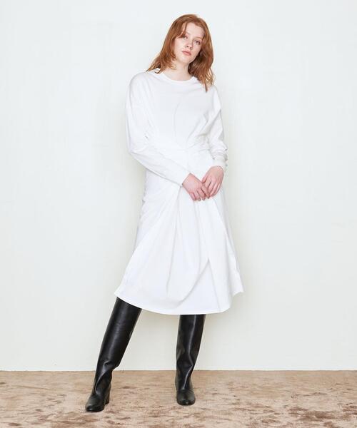 AEWEN MATOPH（イウエン マトフ）の「＜AEWEN MATOPH（イウエン マトフ）＞ウエストボタン カットソーワンピース◆（ワンピース・レディース・ホワイト/ブラック・FREE）」の5枚目の写真