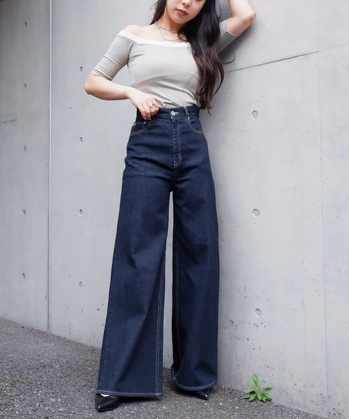 SPIRALGIRL(スパイラルガール)の「バイカラーハーフスリーブトップス(Tシャツ/カットソー・レディース・グレー/グリーン・FREE)」の8枚目の写真