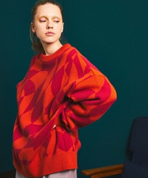 MAISON SPECIAL | 《ユニセックスアイテム》クレイジーチェッカーフラッグプライムオーバークルーネックニットプルオーバー 【MAISON SPECIAL/メゾンスペシャル】(ニット/セーター)