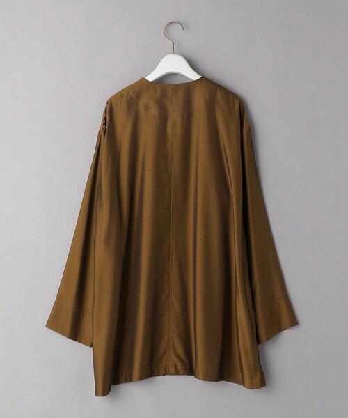 BEAUTY&YOUTH UNITED ARROWS（ビューティーアンドユースユナイテッドアローズ）の「BY キュプラ Vネックシャツ -ウォッシャブル-（シャツ/ブラウス・レディース・ブラウン/オフホワイト・FREE）」の13枚目の写真