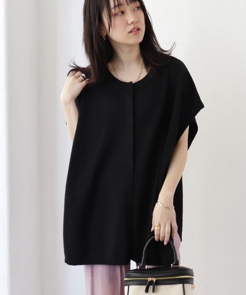 Shelly island（シェリーアイランド）の「サイドベルト前あきベスト（ベスト・レディース・ブラック/ブラウン・FREE）」の2枚目の写真