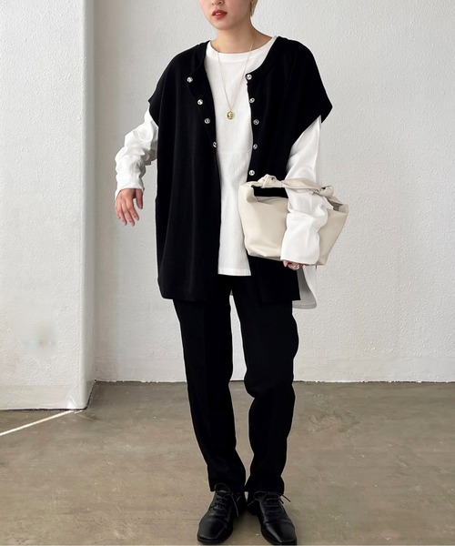 Shelly island（シェリーアイランド）の「サイドベルト前あきベスト（ベスト・レディース・ブラック/ブラウン・FREE）」の17枚目の写真