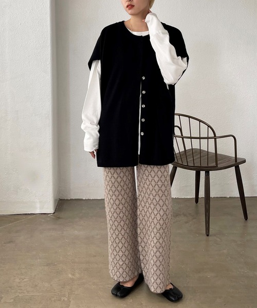 Shelly island（シェリーアイランド）の「サイドベルト前あきベスト（ベスト・レディース・ブラック/ブラウン・FREE）」の20枚目の写真